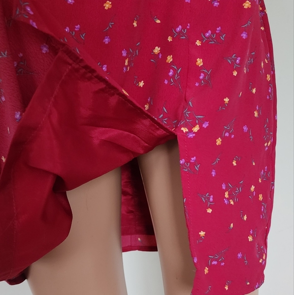 FASHION UNION FLORAL DARK PINK OPEN BACK FITTED SEXY MINI DRESS SZ.6 - Picture 5 of 12